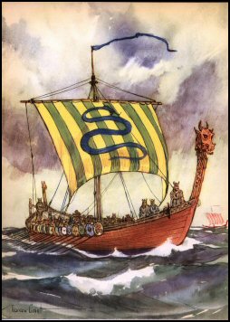 Viking Ship by Gordon Grant